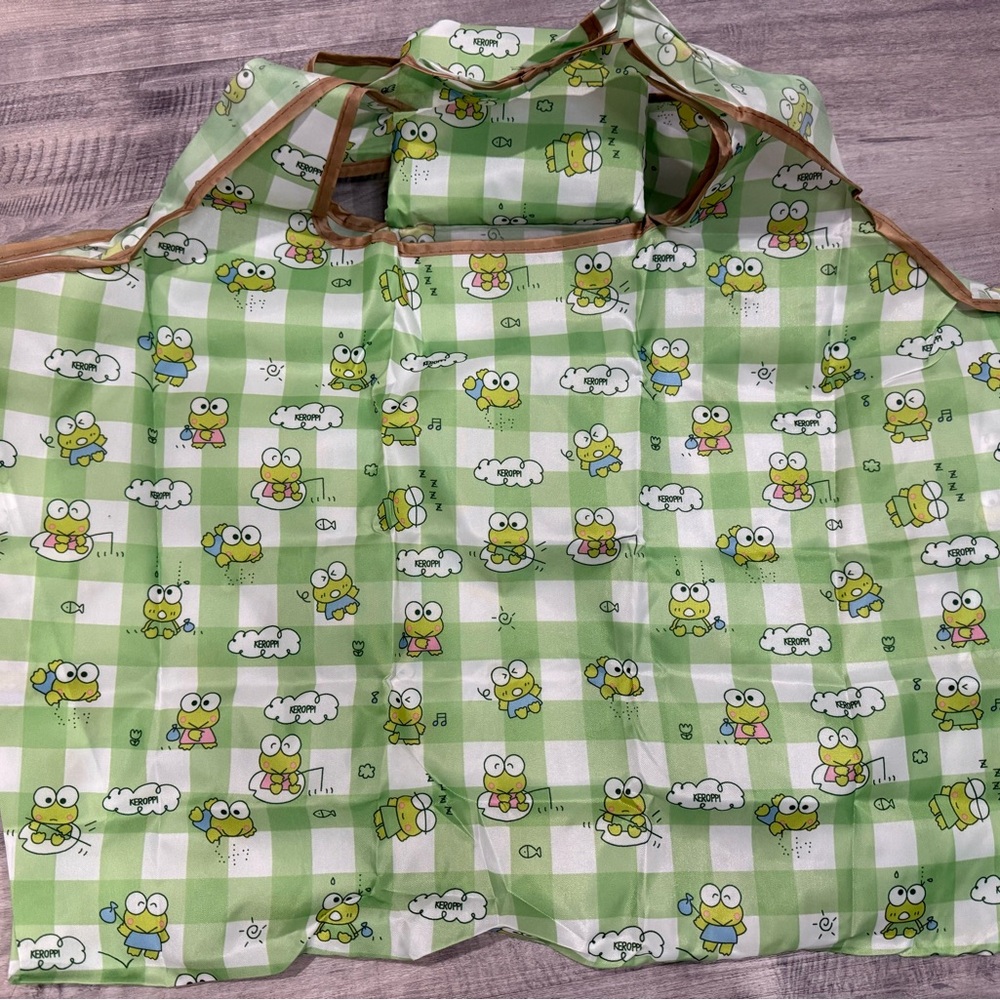 NEW Keroppi Reusable Foldable Shopping Bag 15x20 Nylon